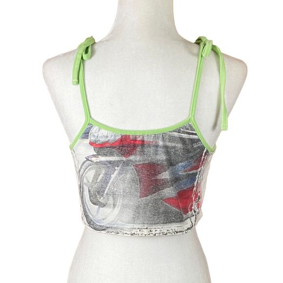 GOAT Vintage Rework Upcycled MBNA Racing Cropped Tank Top Size S (READ) NWT - Picture 3 of 6